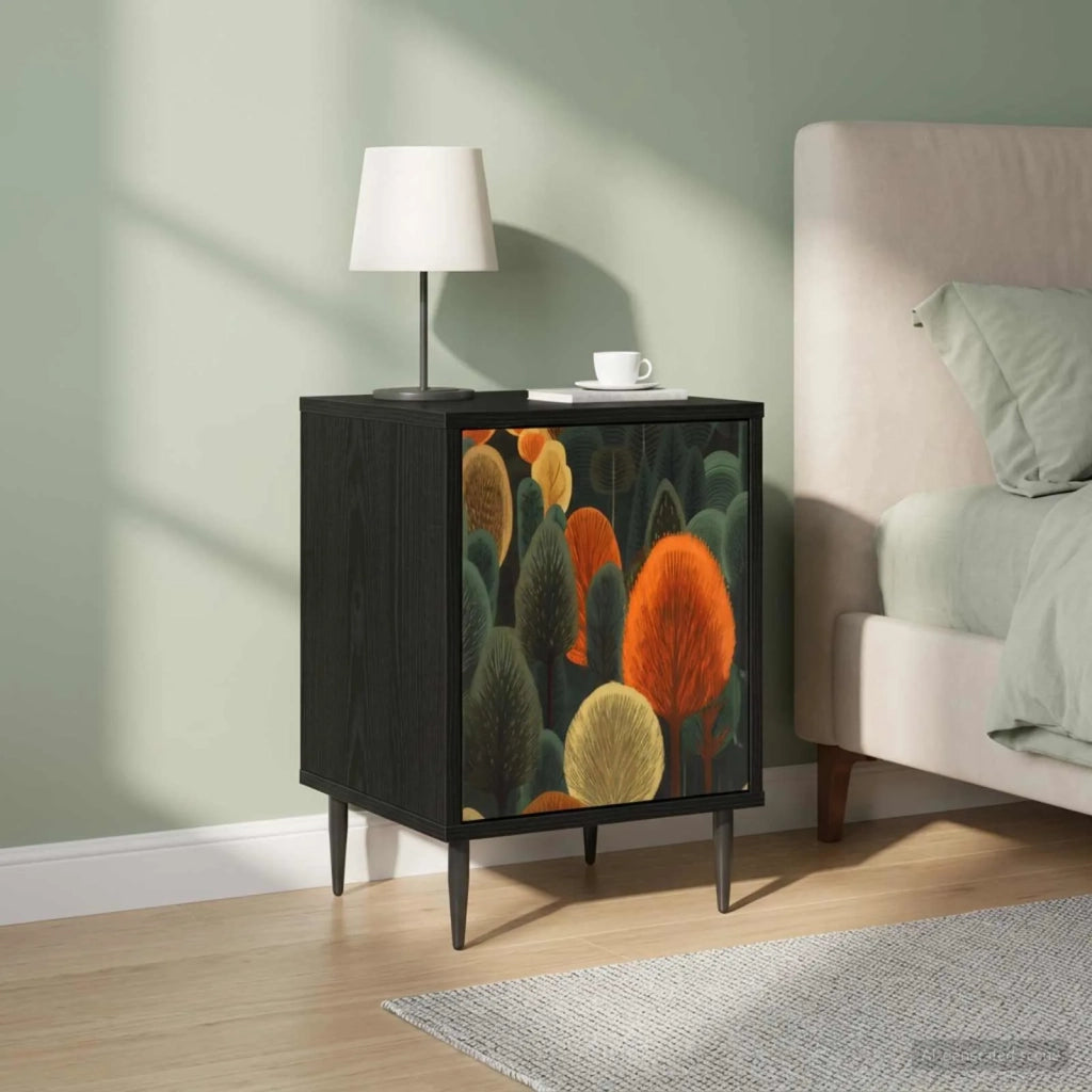 Armadio da Notte ZAANDAM 2 pz Rovere Nero 36 x 33 x 51 cm 8007252