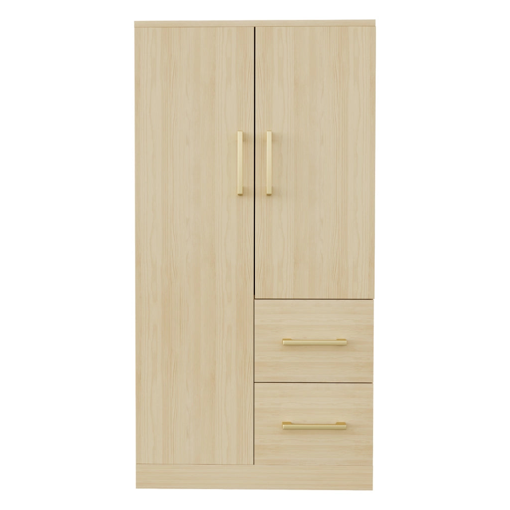 Armadio a doppia anta con cassetti ¨C Minimal ¨C colore legno 70x40x135 cm