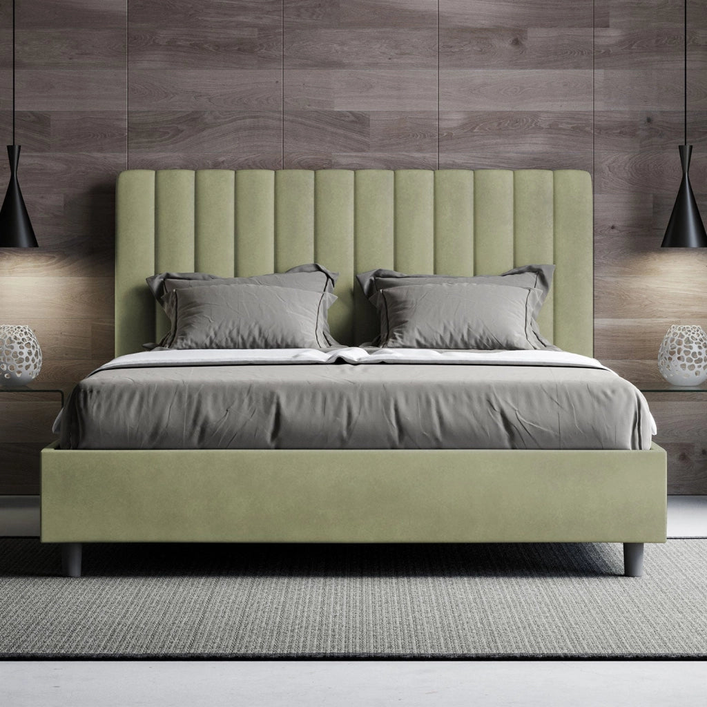 Letto Matrimoniale Francese 140x190 cm Senza Rete Agueda Tè verde