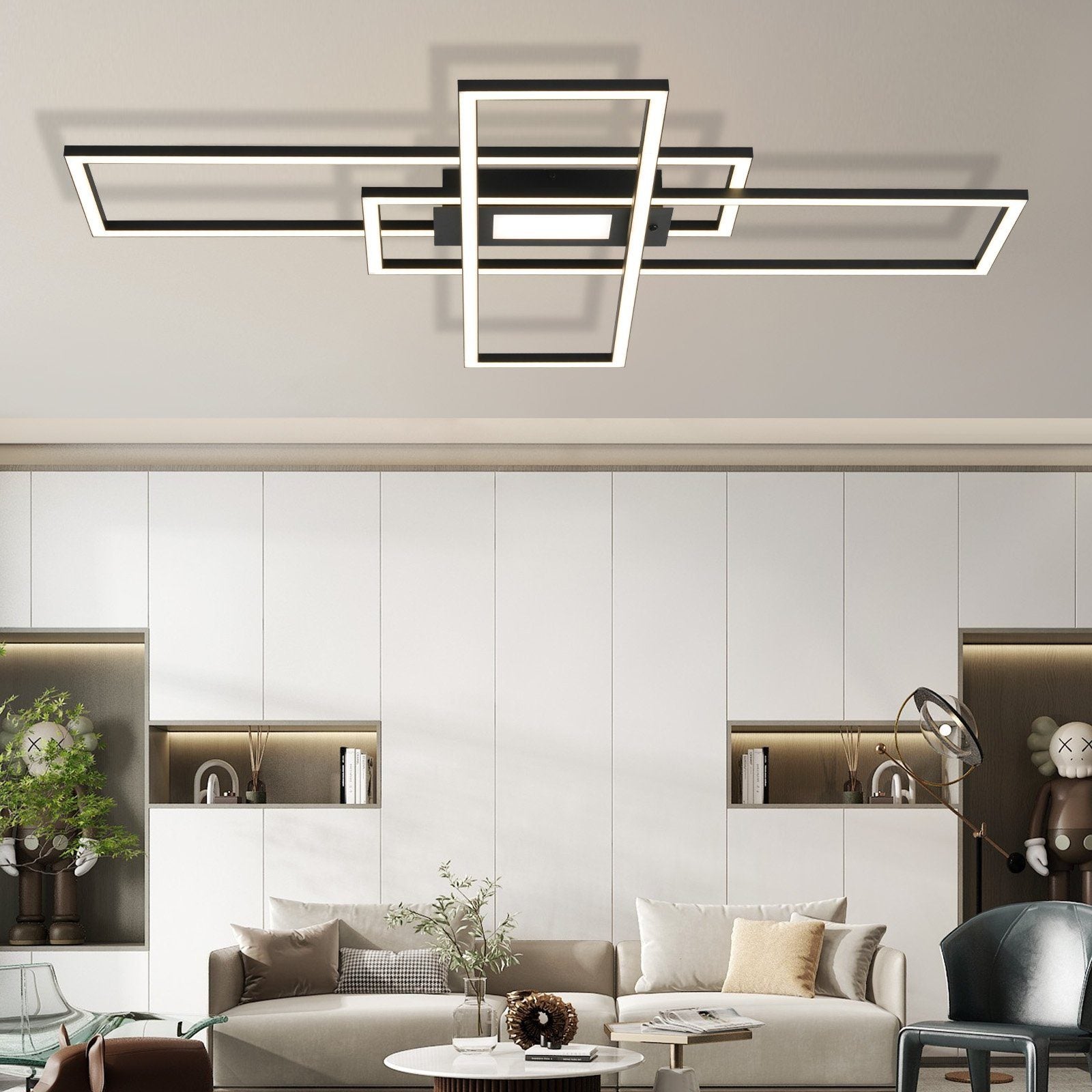 ZMH Lampada da soffitto plafoniera LED moderna 50W telecomando per soggiorno corridoio