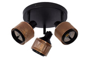 Plafoniera Lucide RAFA 3 faretti nero oro E14 35cm 40W