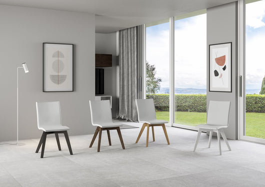 Sedia 52x52x87 cm Trudy gambe Antracite in Similpelle Bianco