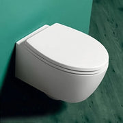 Wc sospeso Rimless LFT Spazio di Simas in ceramica bianca lucida