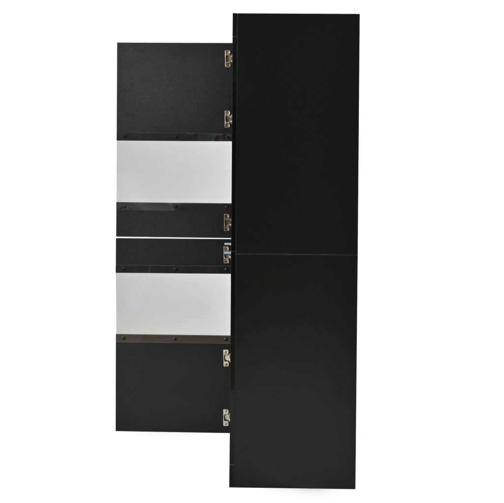 Vetrina a pavimento nera con LED e ripiani in vetro 61x42x162 cm