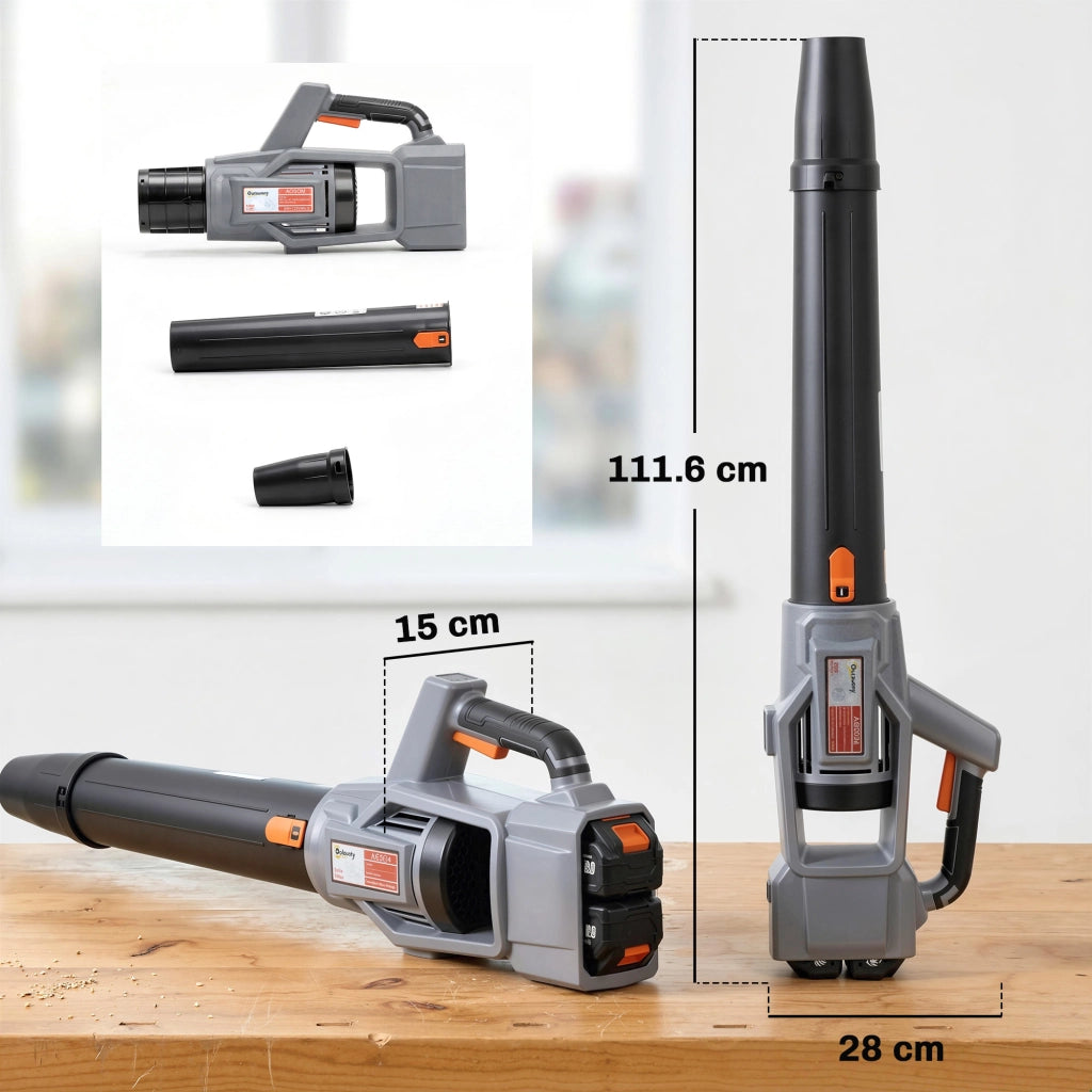 Soffiatore Foglie Cordless 36V, 2 Batterie 4000mAh, Caricatore incluso, Modello Leggero.