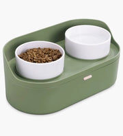 Bacchetta per cani in ceramica - Doppio contenitore per cibo e acqua con chiusura ermetica - Set per piccoli, medi e grandi cani e grandi gatti - 850 ml x 2