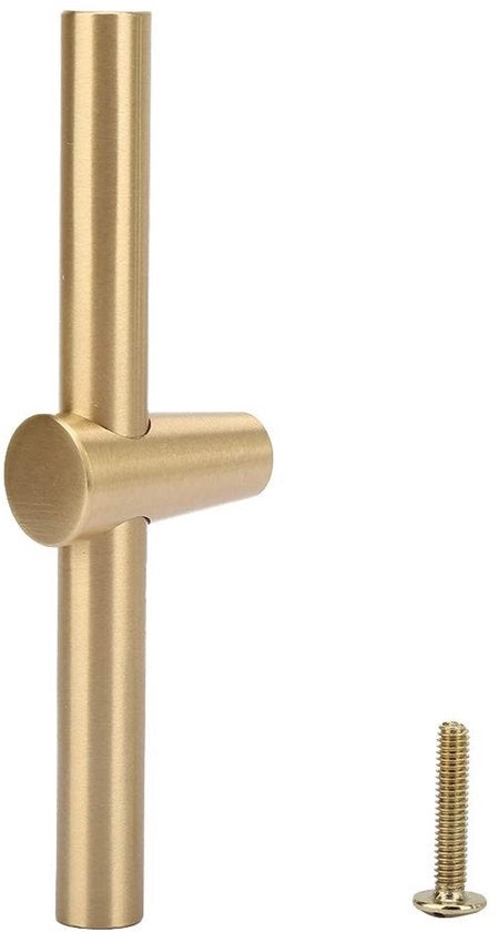 Maniglia per Porta in Ottone Massello - 101 mm di Lunghezza - Maniglia per Porta - Maniglia per Cassetta - Resistente all'Usura - Impermeabile all'Acqua - Delega per Porta