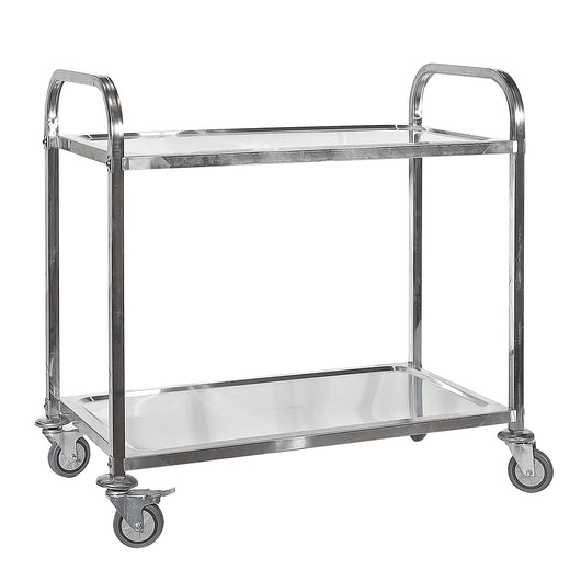Carrello portavivande in acciaio inox 2 ripiani freni max 150kg Carrello da cucina