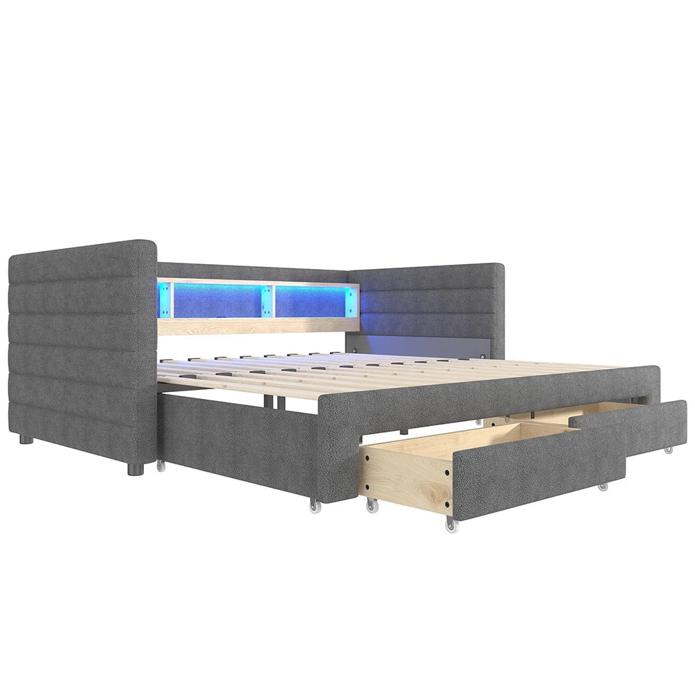 Divano letto 90x190cm?- Xylo - gigogne USB velluto grigio