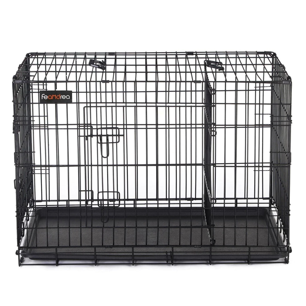 Trasportino per cani con 2 porte 92,5 x 57,5 ​​x 64 cm nero 12_0001192