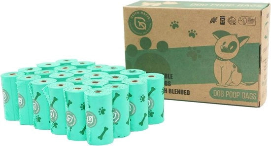Zaketti per pulizia ambientale per cani - 360 sacchetti biodegradabili in farina di mais