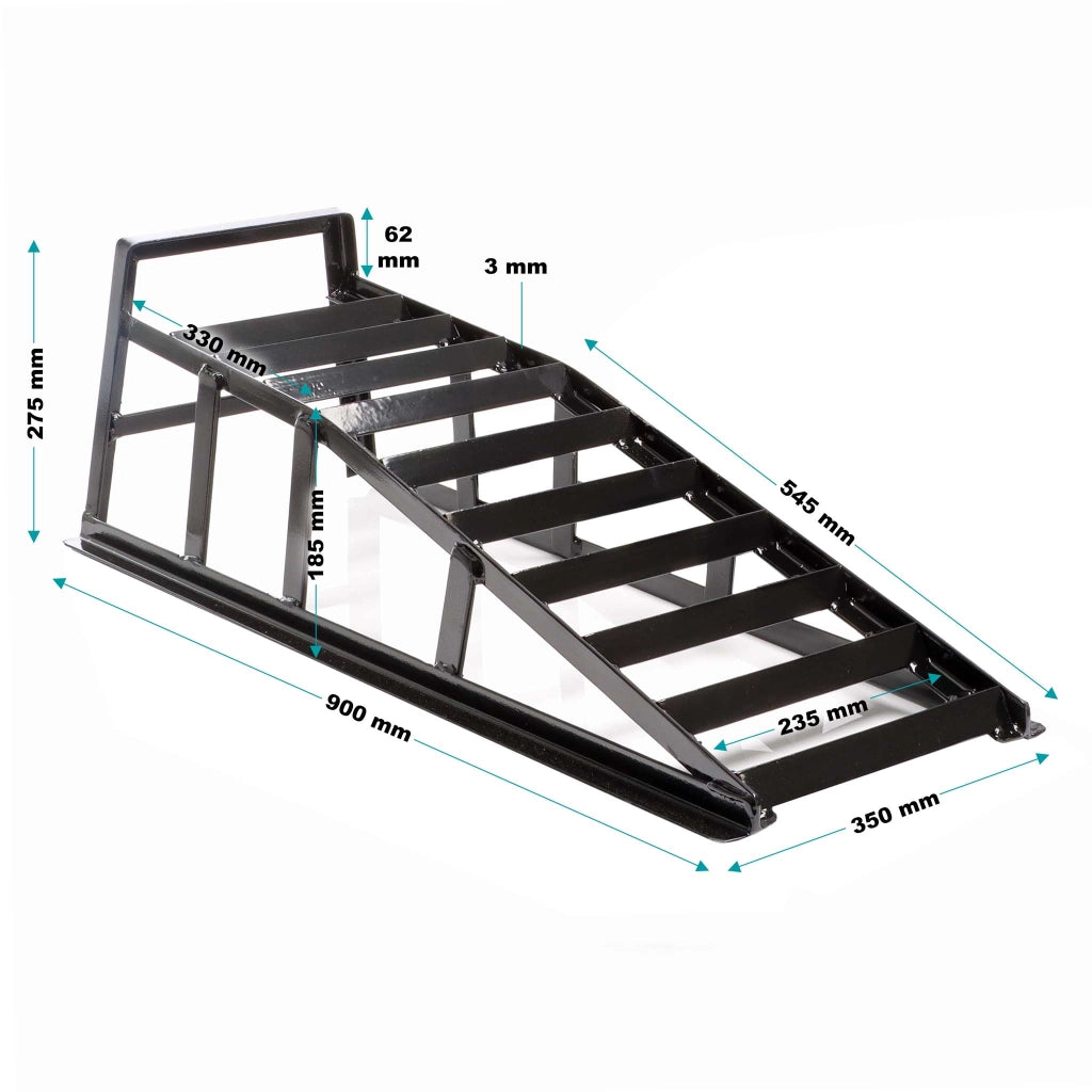 set 2x rampa di carico fino a 2 tonnellate per coppia, 915x350x275 mm, rampe in acciaio + estensione 2x 400 kg 650x195 mm Prolunga