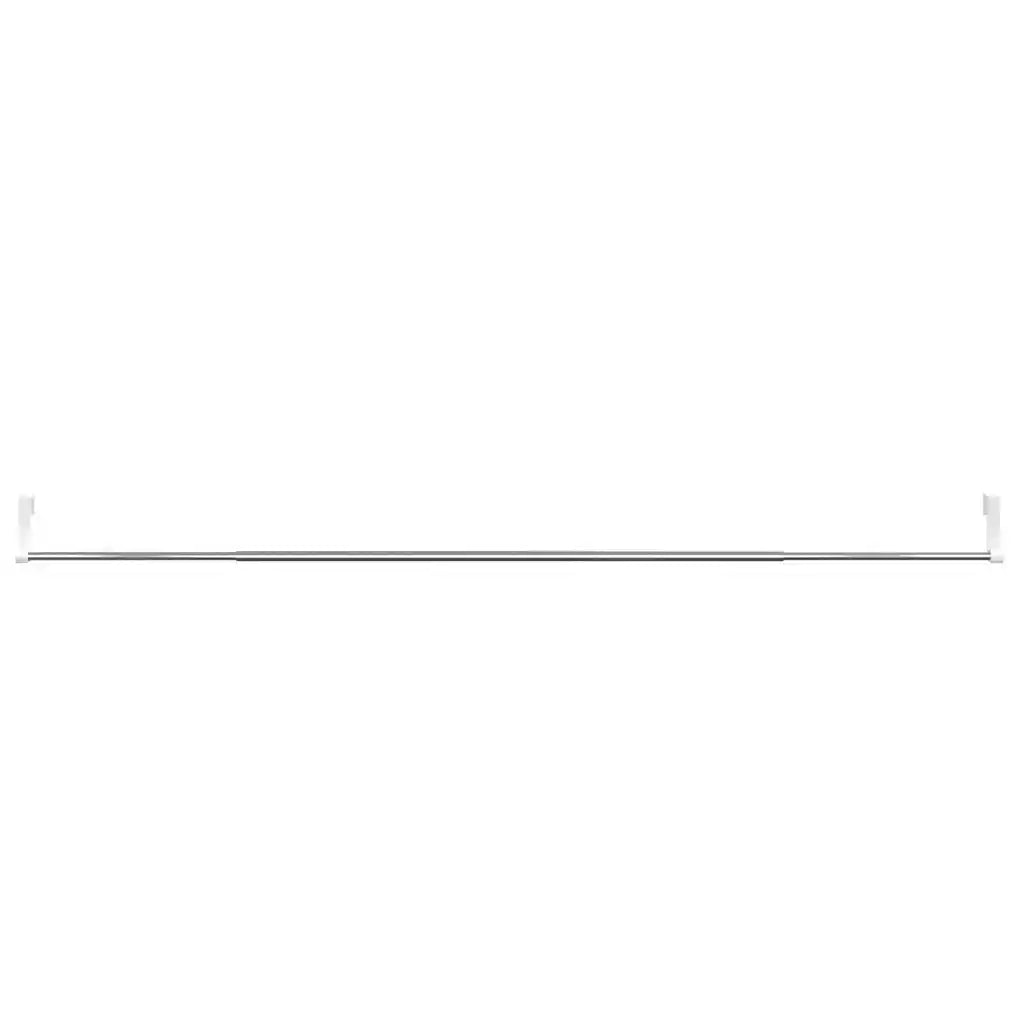 Binari per Tende 2 pz Bianco e Argento 90-135 cm Alluminio 154615