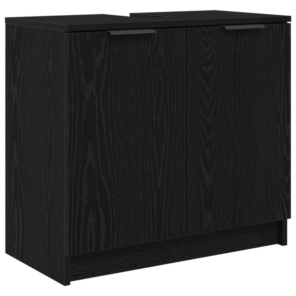 Mobile da Bagno con porta Rovere Nero 64,5 x 33,5 x 59 cm