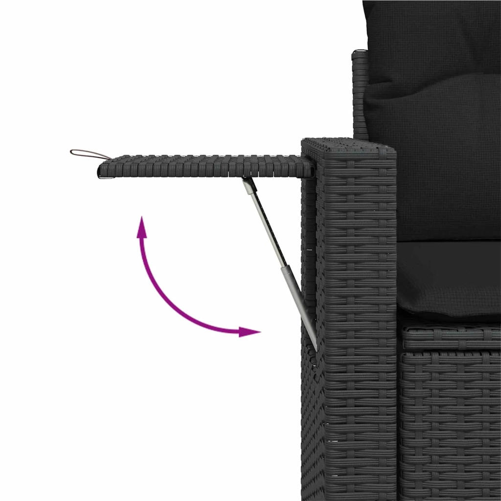 Set Divano da Giardino 14 pcs Nero polyrattan 3361809