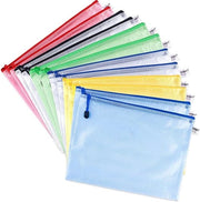 12 Pacchi A4 con Rete per Documenti e Portafogli in Plastica per Ufficio, Cosmetici e Documenti da 6 Colori