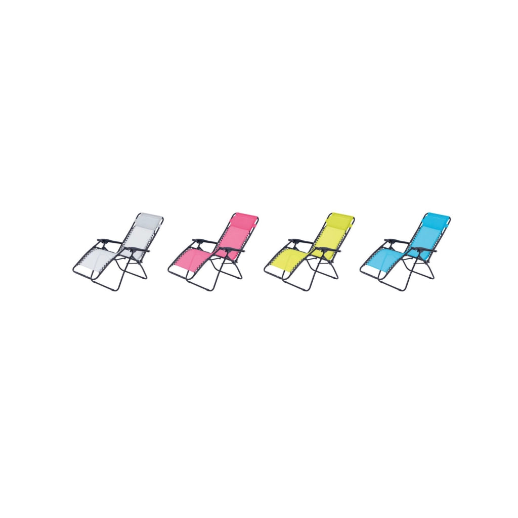 Set di 2 poltrone relax da giardino - O'Colors - Multi-posizione - Blu e rosa
