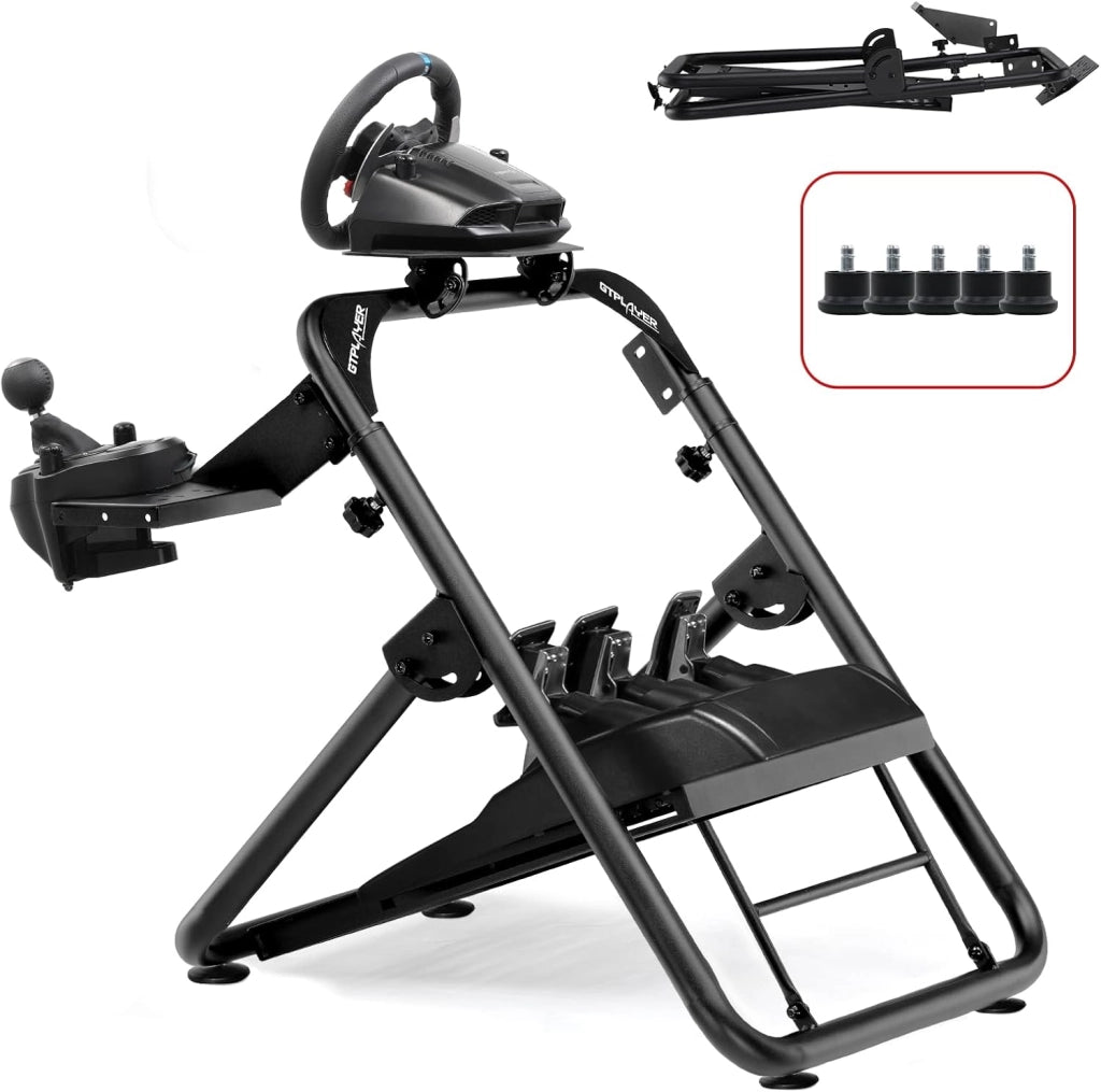 Sim Racing Supporto per volante per G920 G29 G25 G27 G923 T300RS con supporto per leva del cambio, regolabile in altezza e angolazione