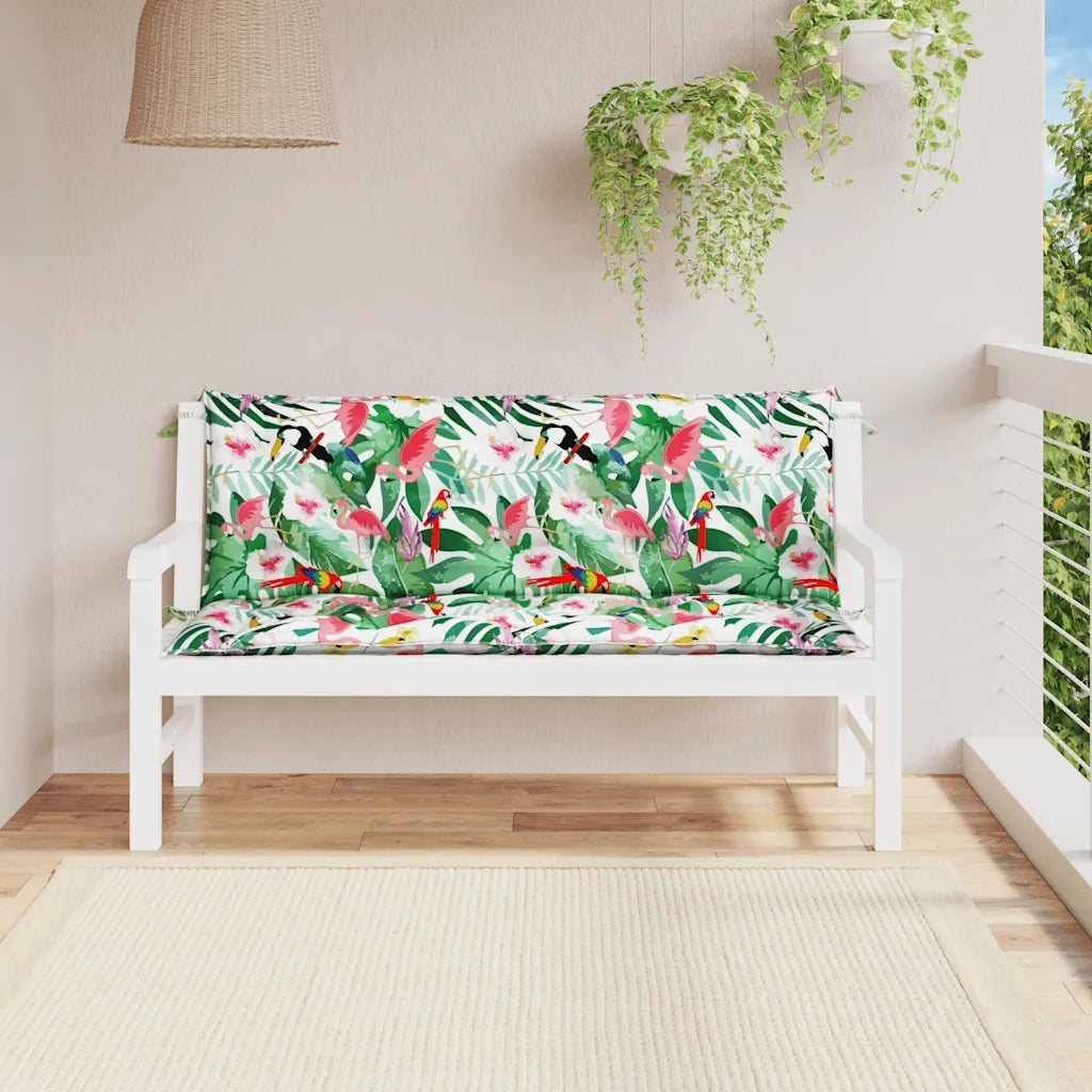 Cuscini Panca da Giardino 2 pz-Set di 2 Cuscini per panchina da esterno Multicolore 150x50x7cm in Tessuto