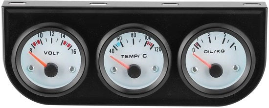 Multiplofunzione 2 pollici - Misuratore di Temperatura dell'Acqua/Pressione dell'Olio - Voltmetro - Universale per Auto/Barca 12V - Alta Sensibilità - Multiplicatore di Segnali
