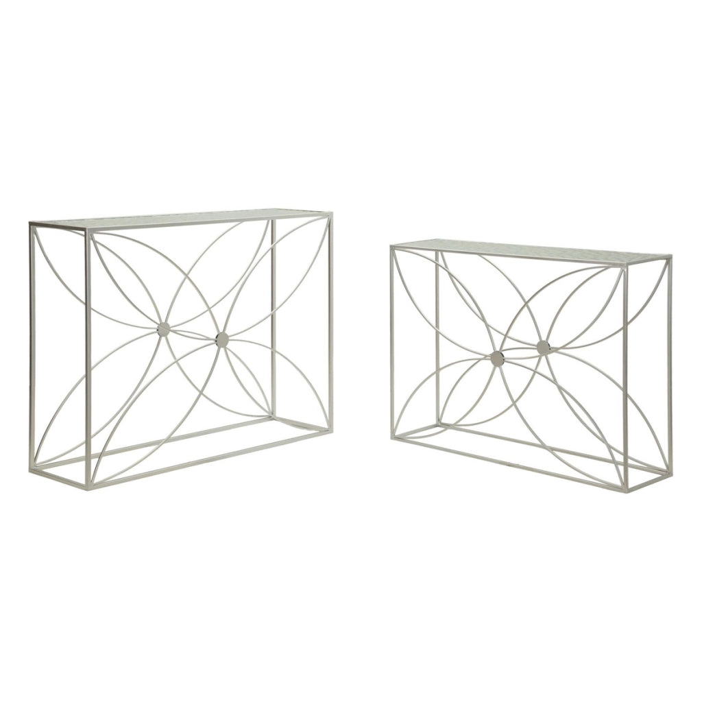 Set di due consolle Paradise con decori floreali