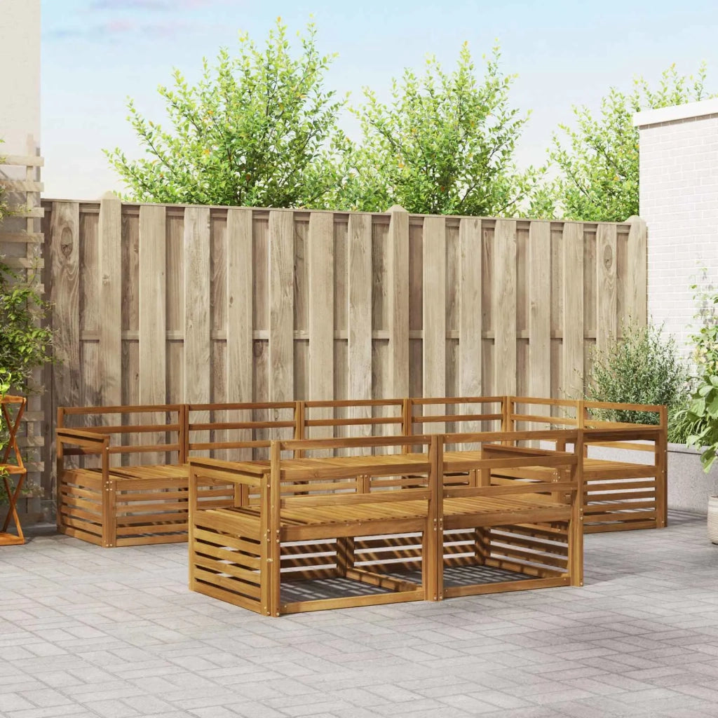 Set di divani da esterno 7 pcs Naturale