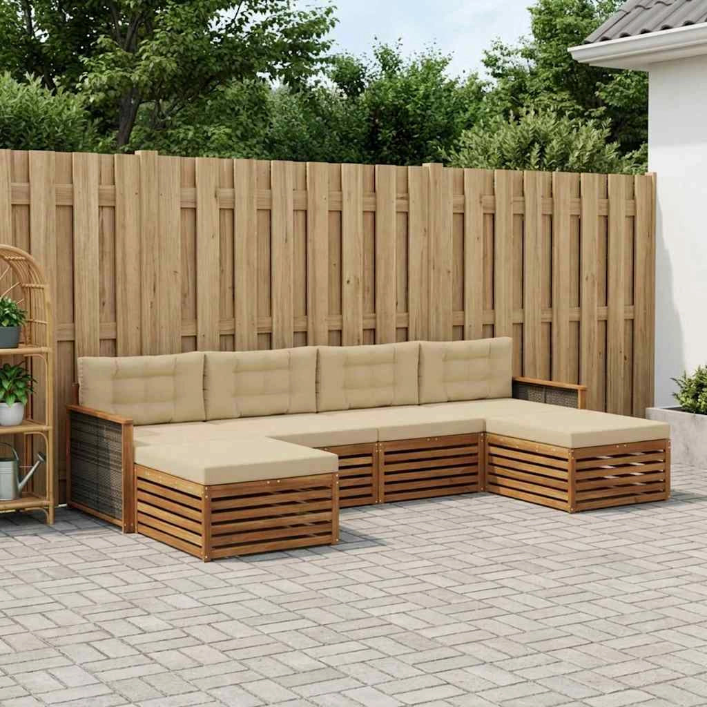 Set di divani da esterno 6 pz Legno di Acacia Massello 3383681