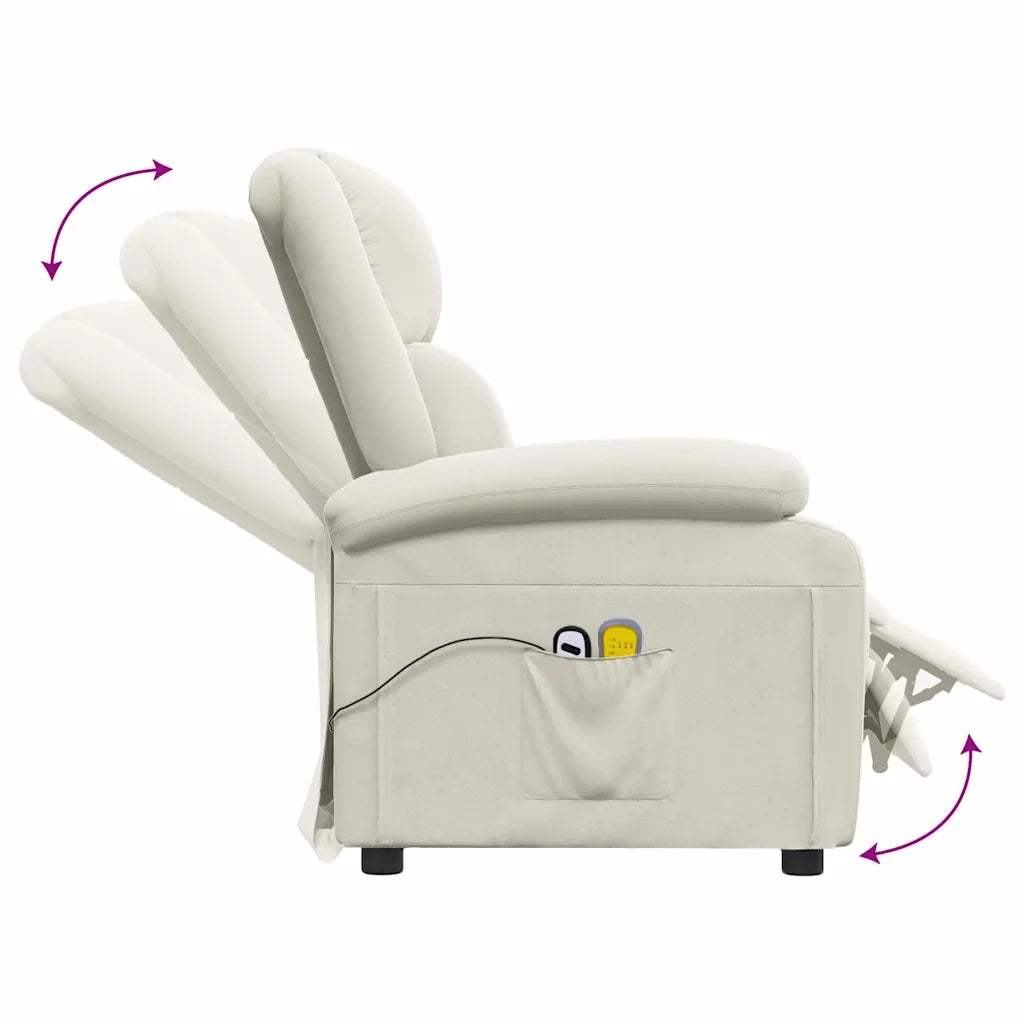Divano Sedia-Poltrona Massaggiante Elettrica Crema in Velluto