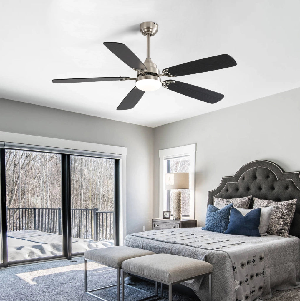 Ventilatore da soffitto ULEVR 52 pollici con LED dimmerabile 18 W, 6 velocit¨¤, telecomando e motore DC reversibile