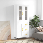 Credenza Bianca 69,5x34x180 cm in Legno Multistrato 3198641