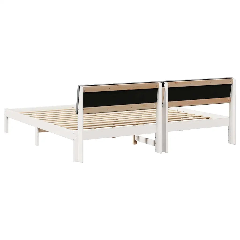 Struttura del letto-Giroletto-Rete del Letto Bianco e grigio chiaro 200 x 200 cm 166735