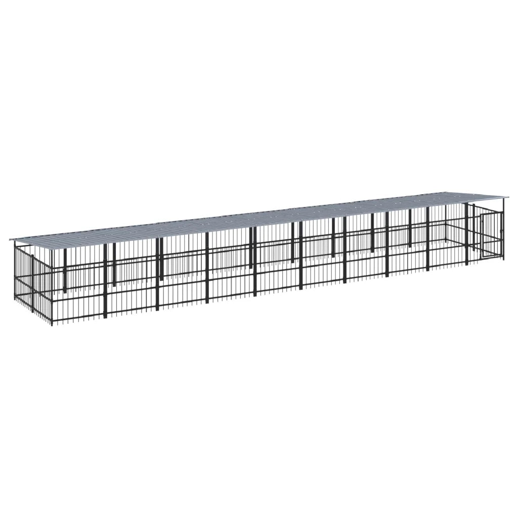 Gabbia per Cani da Esterno con Tetto in Acciaio 18,77 mÂ² cod mxl 42288