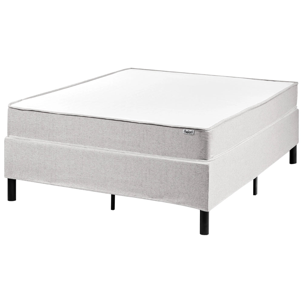 Letto matrimoniale con rete in tessuto 120 x 200 cm con materasso a molle insacchettate senza testiera camera da letto grigio chiaro