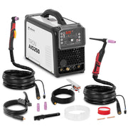 Saldatrice professionale combinata TIG AC DC MMA taglio 250 A 50 A ciclo di lavoro 60% pulsato acciaio bianco 14_0009666