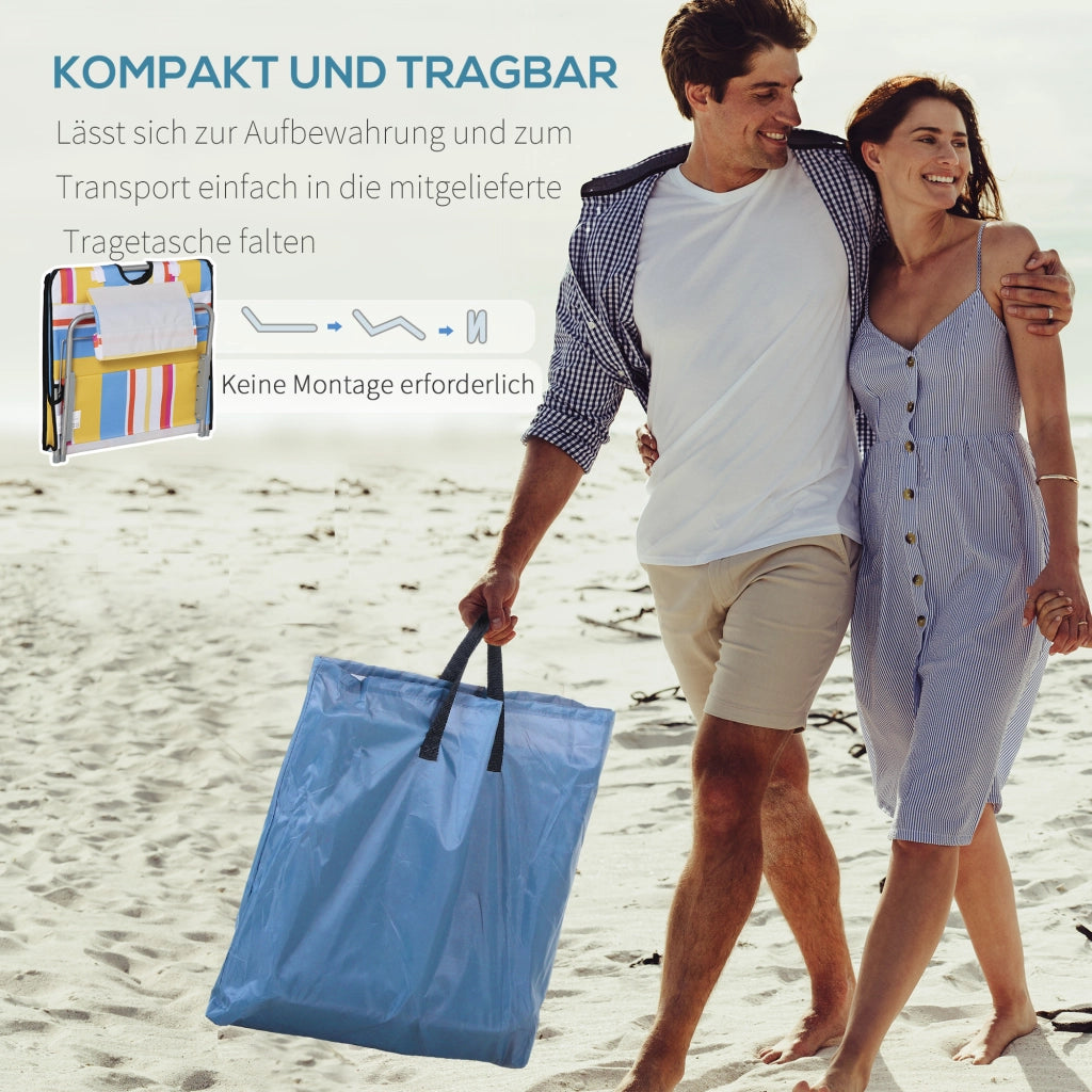 Set 2 sedie da spiaggia regolabili pieghevoli ¨C zephmum ¨C 124x53x37-50 cm multicolore