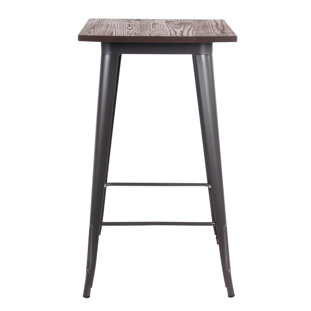 Tavolo in Acciaio Legno cm 60x60x103 - JAKE