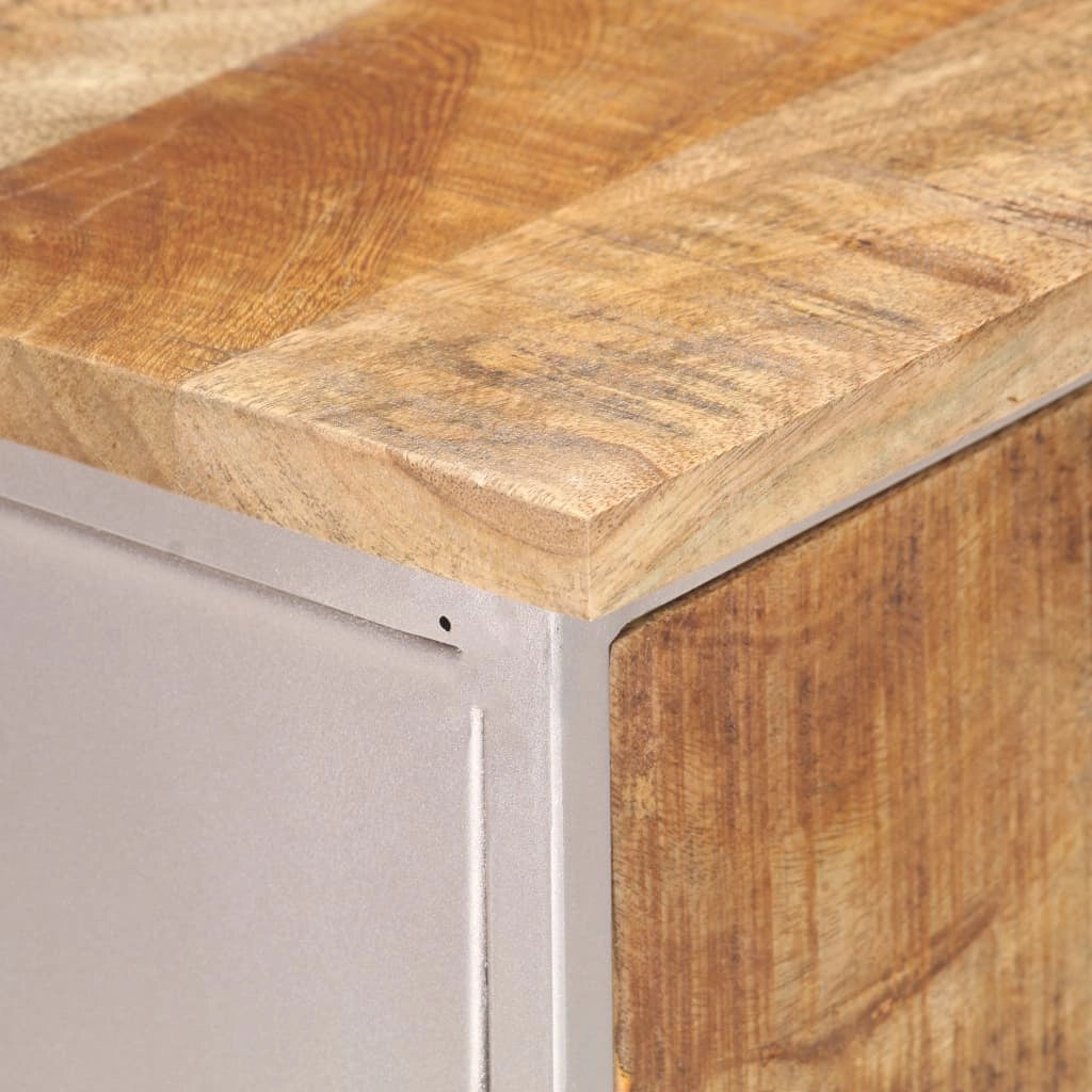 Credenza buffet cassettiera mobile contenitore organizer cucina soggiorno soggiorno 60 x 35 x 75 cm legno grezzo di mango e ferro marrone 02_0029626