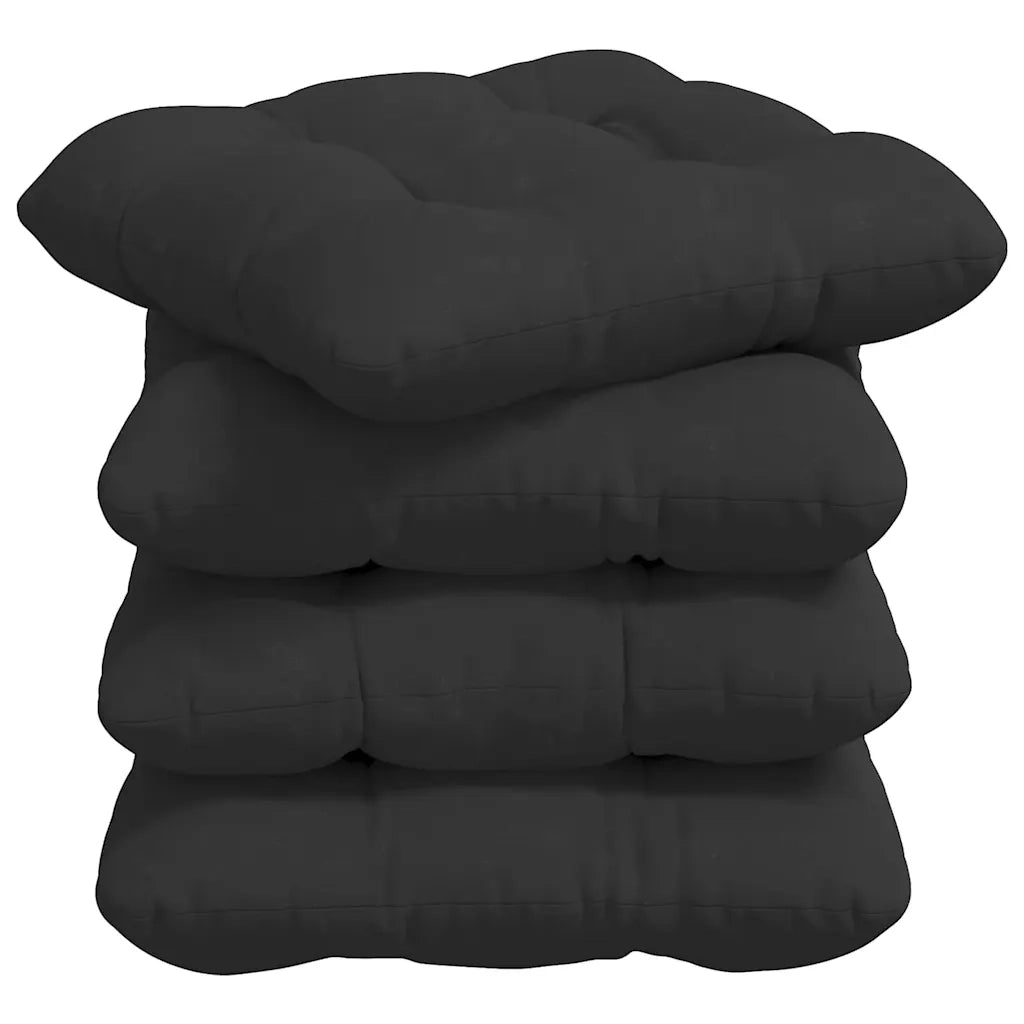 Cuscini per Seduta 4 pcs Nero 40 x 40 cm Tessuto in Microfibra 42015092