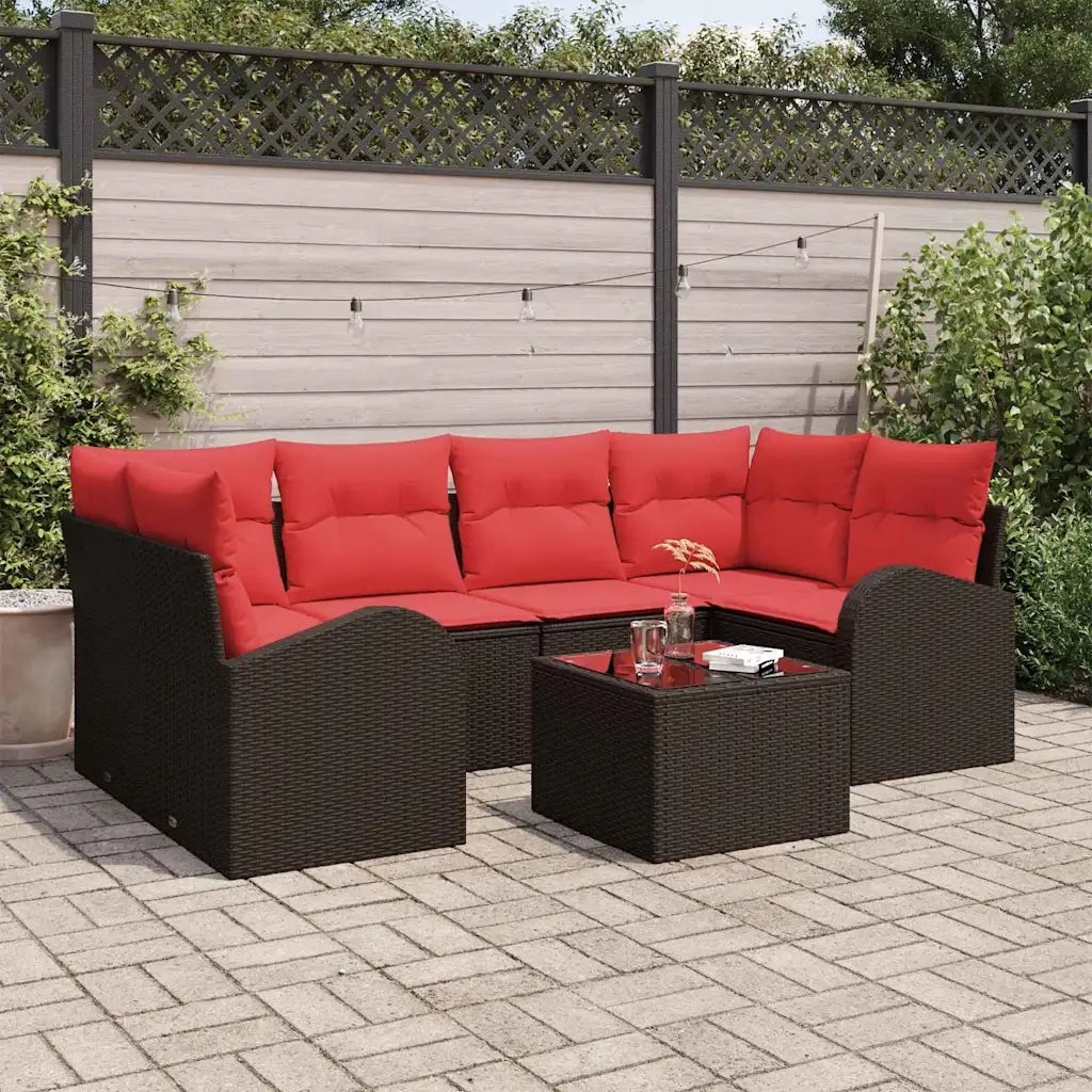 Set Divano da Giardino Marrone 55 x 55 x 37 cm polyrattan