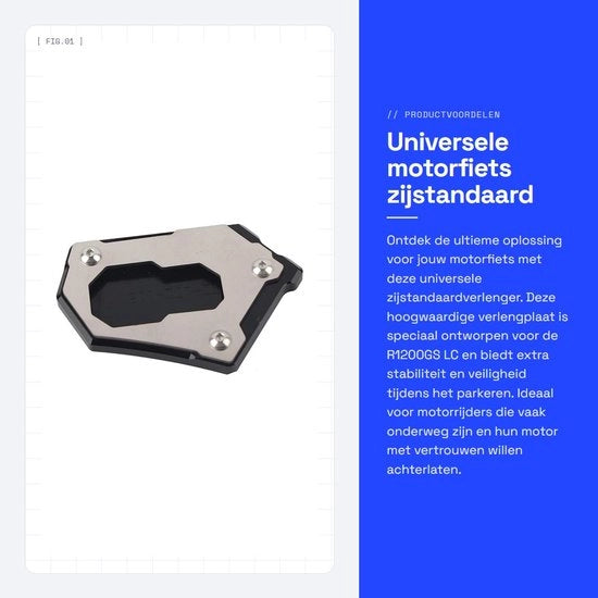 Standaard universale perno di sostegno per motocicletta - Piatto di allungamento standard - Dilatazione del pedale - Parco motori stabile - Qualità alta - Adatto per R1200GS LC 13-16 - Motocicletta standard