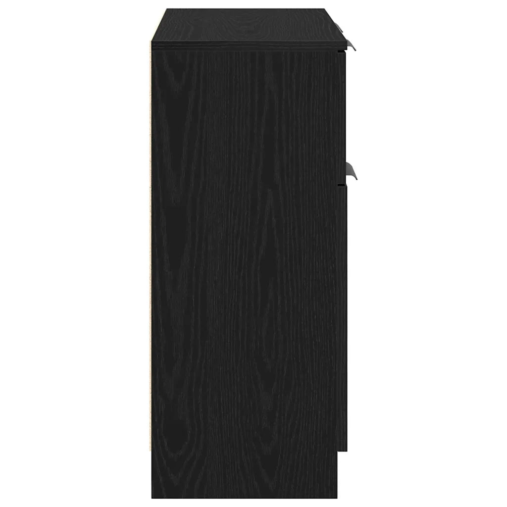 Credenza | Madia | Buffet da pranzo | Armadio da pranzo Rovere Nero 60 x 30 x 70 cm Legno multistrato