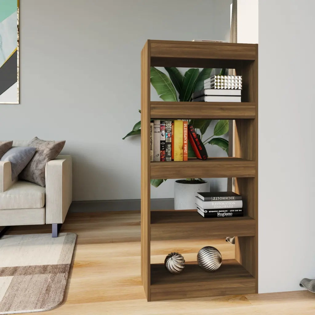 Libreria/Divisorio Rovere Marrone 60x30x135cm Legno Multistrato 813607