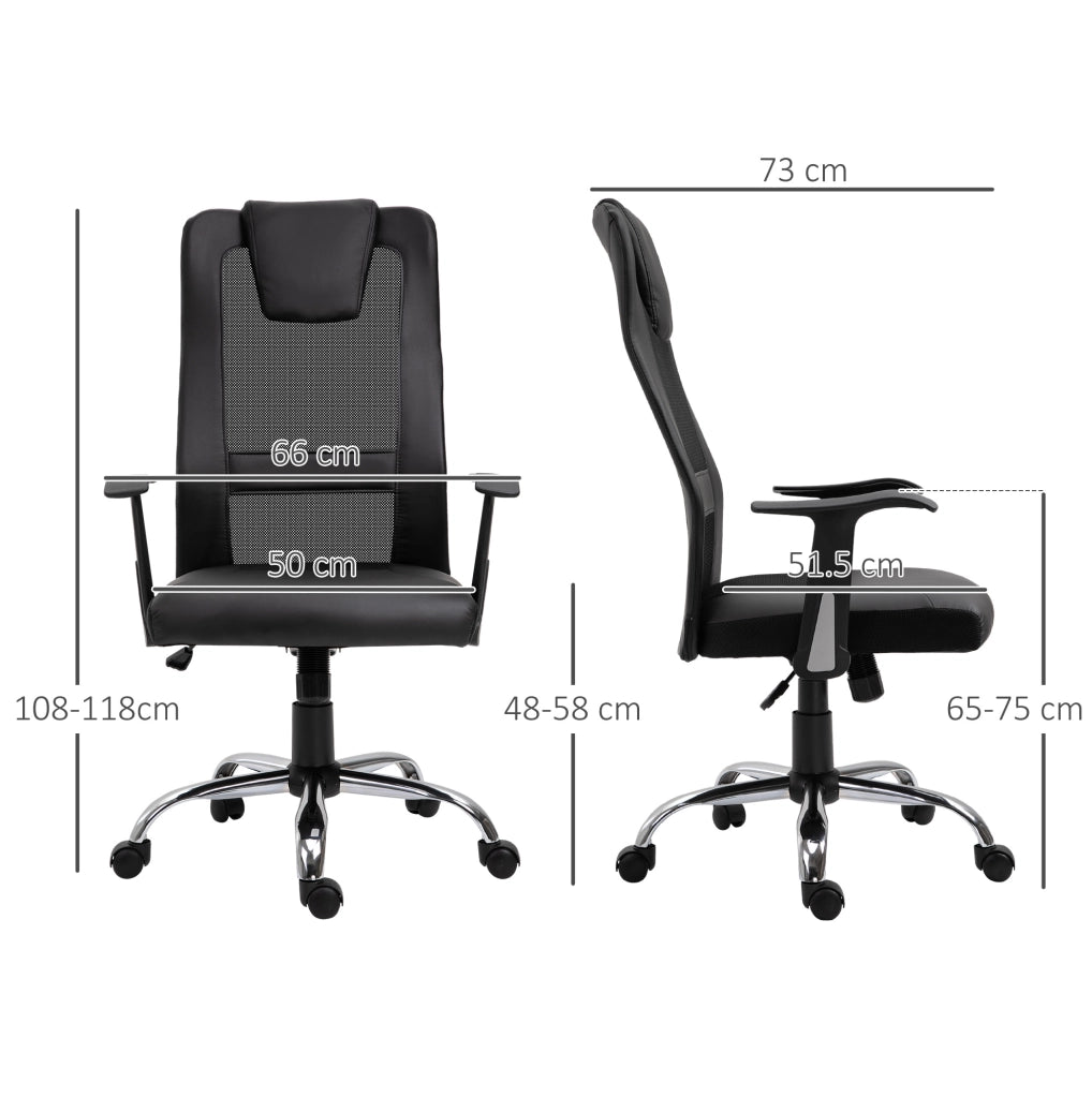 Sedia da ufficio ergonomica nera con funzione oscillante