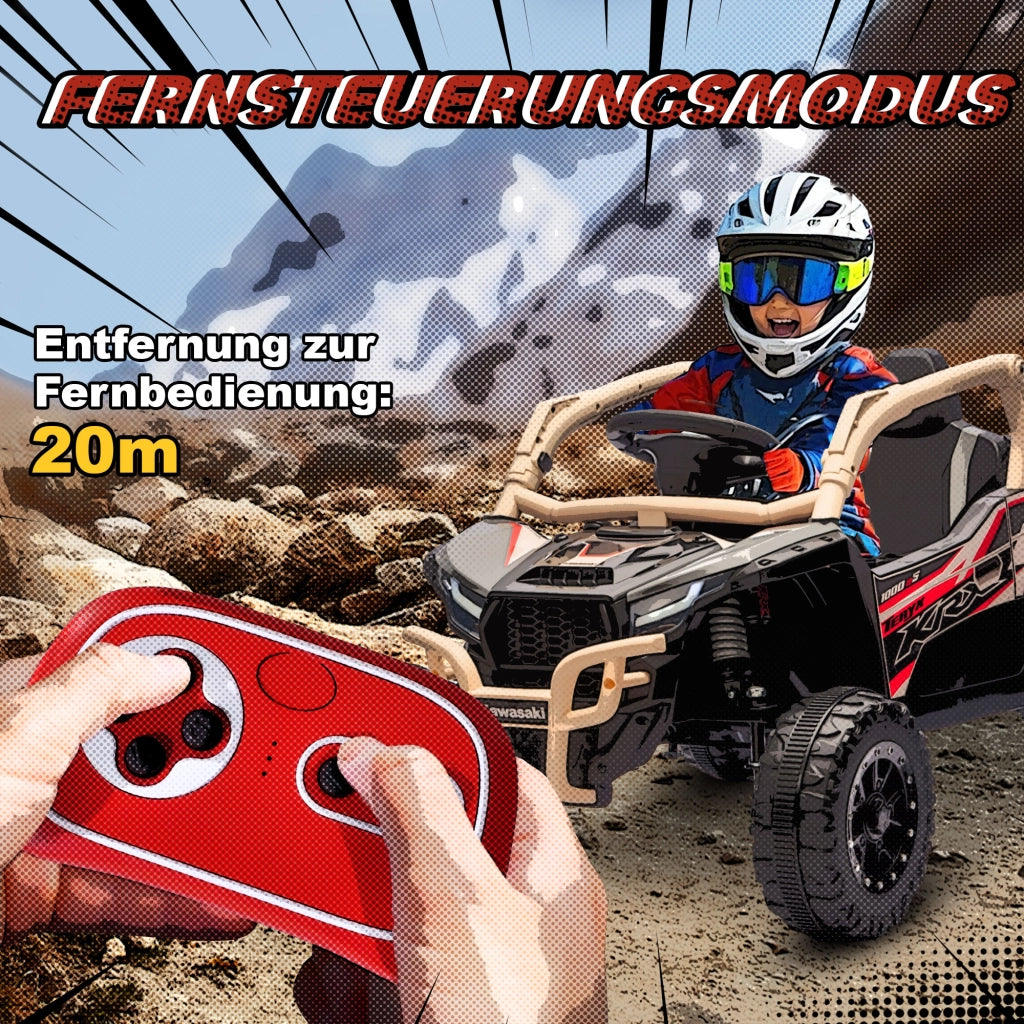 Macchinina elettrica per bambini 12V telecomando LED giallo ¨C zephmum ¨C 3-8 anni