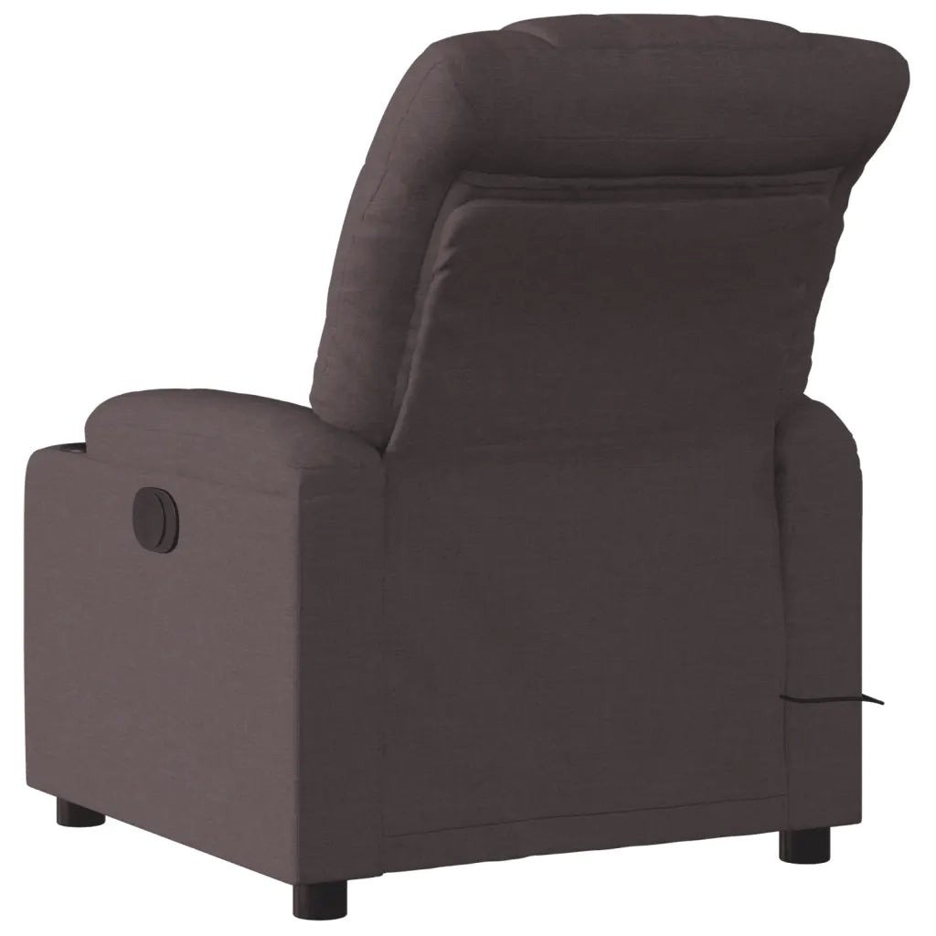 Divano Sedia-Poltrona Massaggio Reclinabile Elettrica Marrone Scuro Tessuto 541561