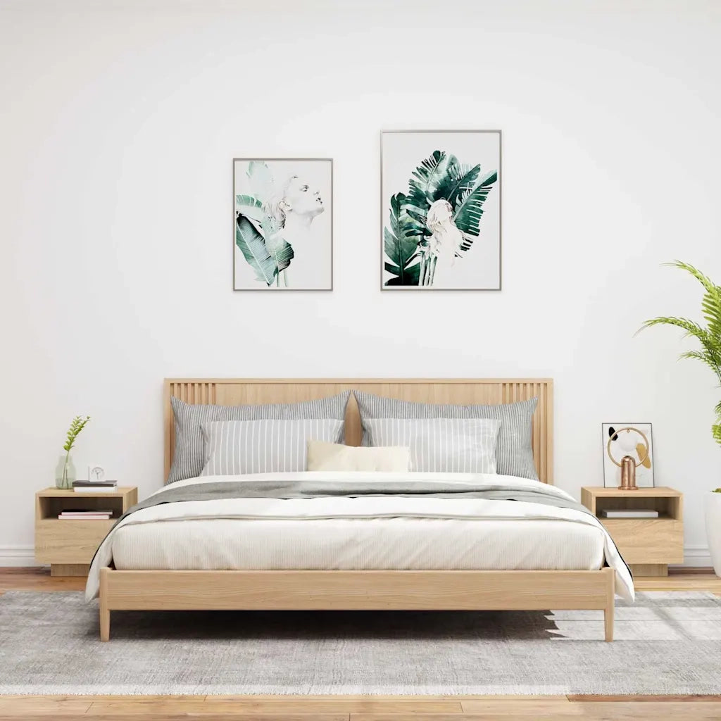 Comodini con Luci LED 2pz Rovere Sonoma 40x39x37 cmcod mxl 133135