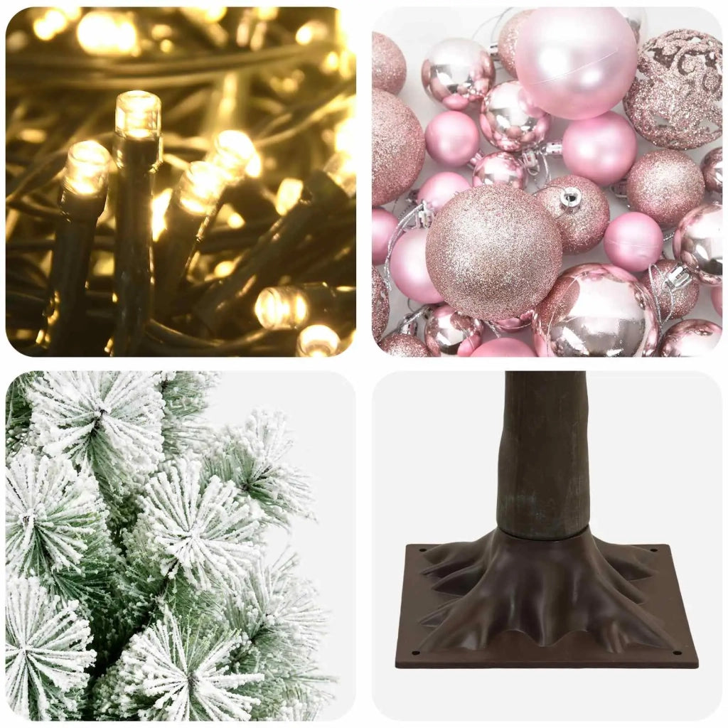 Albero di Natale artificiale con rami snodati e palline 150 cm 3465836