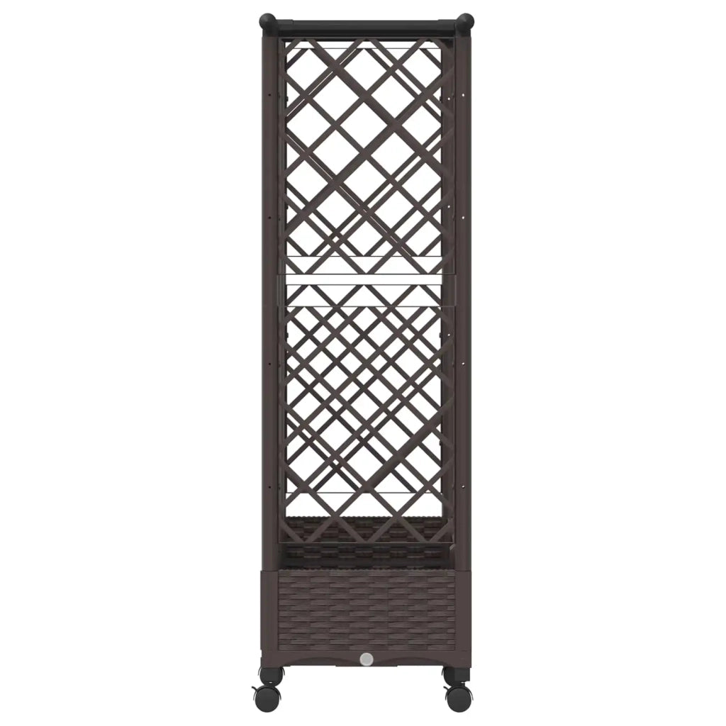 Letto Rialzato con Griglia e Tetto Marrone 164 x 40 x 127 cm PP 3423120