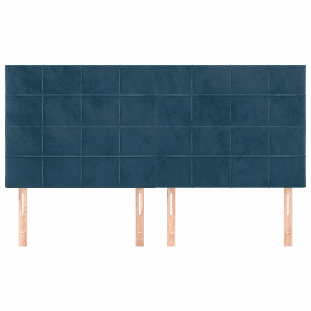 Testiera | Testata Blu Scuro 180x5x118/128 cm Velluto