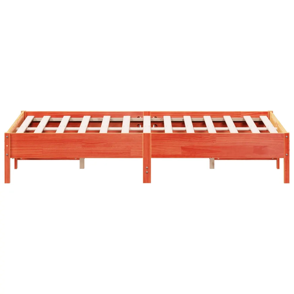 Letto senza Materasso-Struttura Letto Marrone Cera 120x200 cm in Legno di Pino 689388